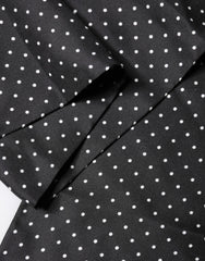 Dolce & Gabbana Black Polka Dot Fringes Silk Foulard 139cm x 14.5cm Scarf