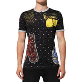 Dolce & Gabbana Black Polka Dot Lemons Horse Henley T-Shirt - IT52 | XL