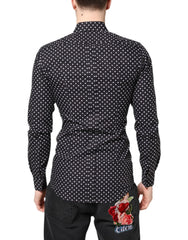 Dolce & Gabbana Black Polka Dot Long Sleeves Gold Formal Shirt - IT38 | XS - Shirts