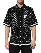 Dolce & Gabbana Black Polka Dot Short Sleeves Collared Polo T-shirt - S - Polos