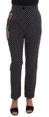 Dolce & Gabbana Black Polka Dot Sicily Crystal Pants - IT42|M - Trousers
