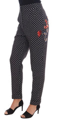 Dolce & Gabbana Black Polka Dot Sicily Crystal Pants - IT42|M - Trousers