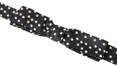Dolce & Gabbana Black Polka Dot Silk Adjustable Men Neck Papillon Bow Tie - Neckties