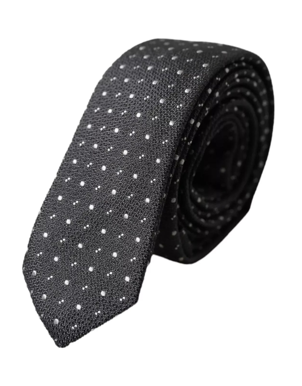 Dolce & Gabbana Black Polka Dot Silk Adjustable Men Tie - Neckties