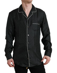 Dolce & Gabbana Black Polka Dot Silk Long Sleeve Shirt - Shirts