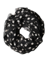 Dolce & Gabbana Black Polka Dot Silk Neck Wrap Shawl 205cm x 137cm Scarf