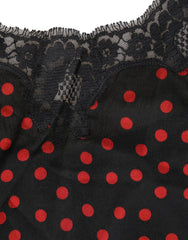 Dolce & Gabbana Black Polka dot Silk Tank Camisole Top Sleepwear - IT4 | L