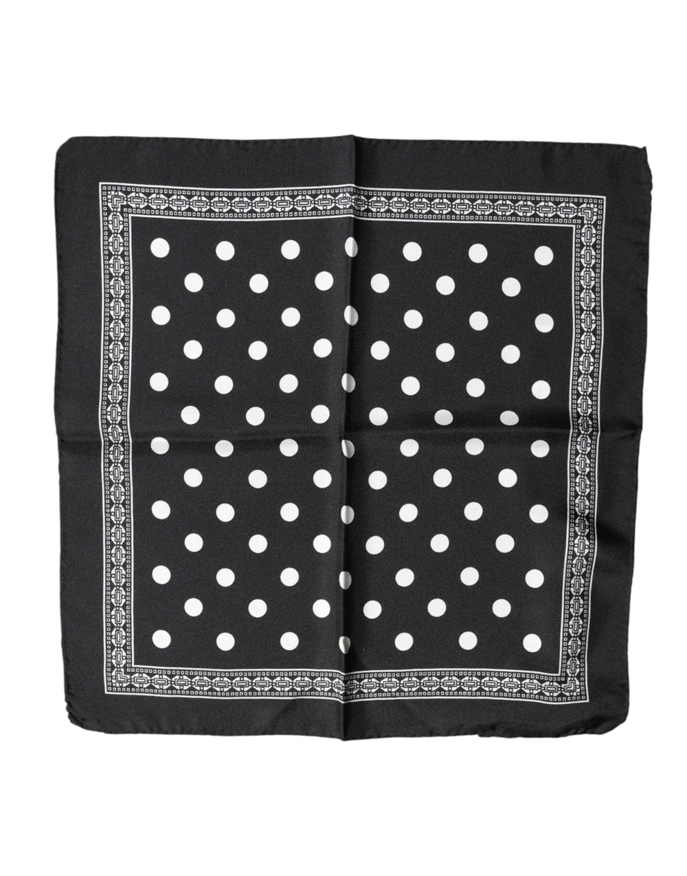 Dolce & Gabbana Black Polka Dot Square Handkerchief Scarf