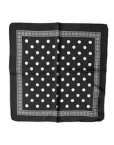 Dolce & Gabbana Black Polka Dot Square Handkerchief Scarf