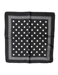 Dolce & Gabbana Black Polka Dot Square Handkerchief Scarf
