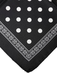 Dolce & Gabbana Black Polka Dot Square Handkerchief Scarf