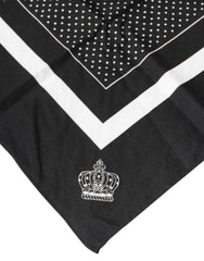 Dolce & Gabbana Black Polka Dots Cotton Handkerchief Scarf - Scarves & Shawls