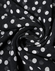 Dolce & Gabbana Black Polka Dots Polyester Wrap Shawl Scarf - Scarves & Shawls