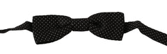 Dolce & Gabbana Black Polka Dots Silk Adjustable Neck Papillon Men Bow Tie - Neckties