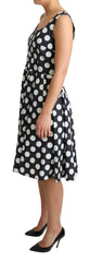 Dolce & Gabbana Black Polka Dotted Cotton A-Line Dress - IT40|S - Dresses