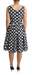 Dolce & Gabbana Black Polka Dotted Cotton A-Line Dress - IT40|S - Dresses