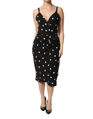 Dolce & Gabbana Black Polka Dotted Viscose Sheath Dress - IT44 | L