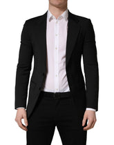 Dolce & Gabbana Fekete Polieszter Kétgombos Férfi Blazer - IT44 | XS