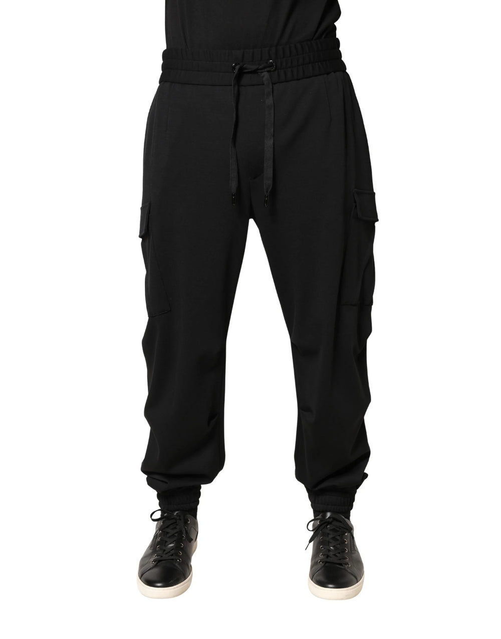 Dolce & Gabbana Black Polyester Cargo Jogger Men Trouser Pants - IT50 | L