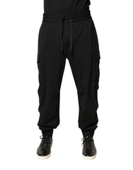 Dolce & Gabbana Black Polyester Cargo Jogger Men Trouser Pants - IT50 | L