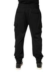 Dolce & Gabbana Black Polyester Cargo Jogger Men Trouser Pants - IT50 | L