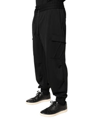 Dolce & Gabbana Black Polyester Cargo Jogger Men Trouser Pants - IT50 | L