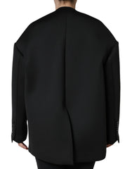 Dolce & Gabbana Black Polyester Double Breasted Coat Jacket - IT44 | L - Overcoats