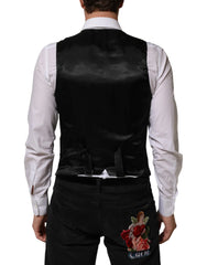 Dolce & Gabbana Black Polyester Dress Formal Waistcoat Vest - IT44 | XS