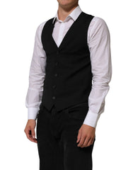 Dolce & Gabbana Black Polyester Dress Formal Waistcoat Vest - IT44 | XS
