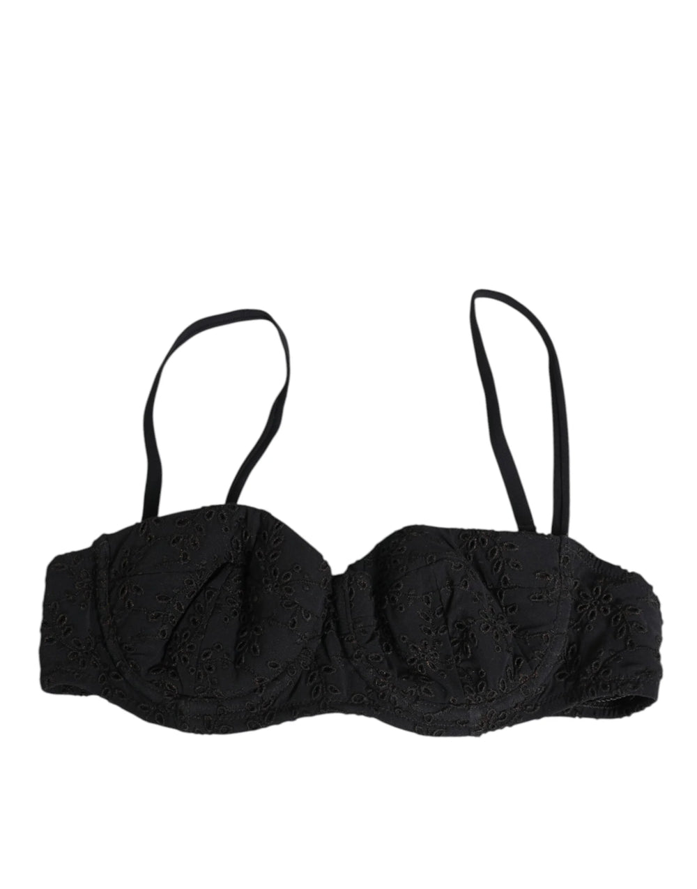 Dolce & Gabbana Black Polyester Embroidered Underwire Bra Underwear - IT2 | S - Bras