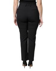 Dolce & Gabbana Black Polyester High Waist Dress Pants - IT44 | L - Trousers