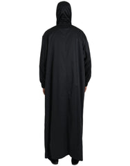 Dolce & Gabbana Black Polyester Hooded Long Windbreaker Jacket - Windbreakers