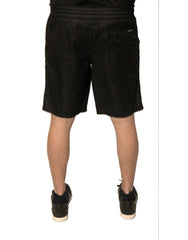 Dolce & Gabbana Black Polyester Jersey Mid Waist Shorts - IT48 | M - Jogger Shorts