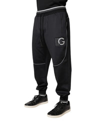 Dolce & Gabbana Black Polyester Logo Jogger Pants - IT52 | L - Joggers