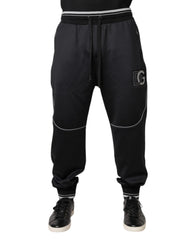 Dolce & Gabbana Black Polyester Logo Jogger Pants - IT52 | L - Joggers