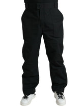 Dolce & Gabbana Black Polyester Logo Straight Pants - IT54 | XL - Trousers