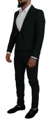 Dolce & Gabbana Black Polyester Men 2 Piece MARTINI Suit - IT46 | S - Pant Suits