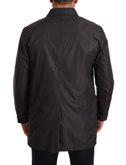Dolce & Gabbana Black Polyester Mens Trench Coat Jacket - Trench Coats