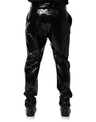 Dolce & Gabbana Black Polyester Mid Waist Men Trouser Pants - IT48 | M - Trousers