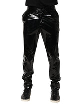 Dolce & Gabbana Black Polyester Mid Waist Men Trouser Pants - IT48 | M - Trousers