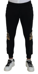 Dolce & Gabbana Black Polyester Skinny Jogger Men Pants - IT44 | XS - Joggers