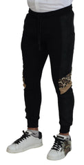 Dolce & Gabbana Black Polyester Skinny Jogger Men Pants - IT44 | XS - Joggers