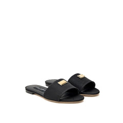 Dolce & Gabbana Black Polyester Slippers - EU37.5/US7.5