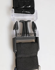 Dolce & Gabbana Black Polyester Stretch Rubberised DG Logo Men Keychain - Keychains