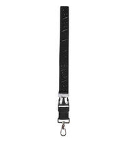 Dolce & Gabbana Black Polyester Stretch Rubberised DG Logo Men Keychain - Keychains