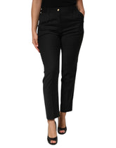 Dolce & Gabbana Black Polyester Tapered Women Trouser Pants - Trousers