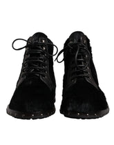 Dolce & Gabbana Black Pony Style Leather Mid Calf Boots Shoes - EU42/US9