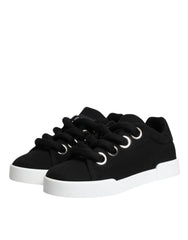 Dolce & Gabbana Black Portofino Low Top Sneakers Shoes - EU37/US7 - Sneakers