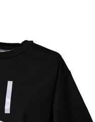 Dolce & Gabbana Black Printed Cotton Crew Neck Tee T-shirt - IT44 | L - T-Shirts