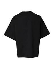 Dolce & Gabbana Black Printed Cotton Crew Neck Tee T-shirt - IT44 | L - T-Shirts